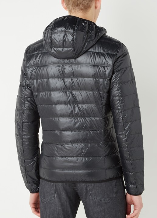 Armani Gewatteerd trainingsjack met donsvulling en logo - achterkant 5 zwart