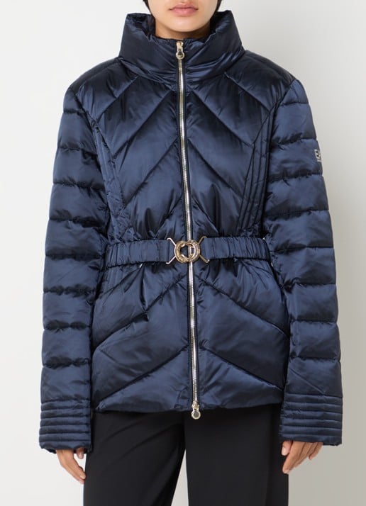 Armani Gewatteerde jas met ceintuur en glanzende finish