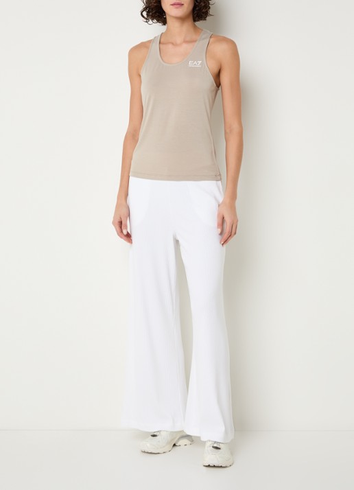 Armani High waist flared fit broek - voorkant 5 wit