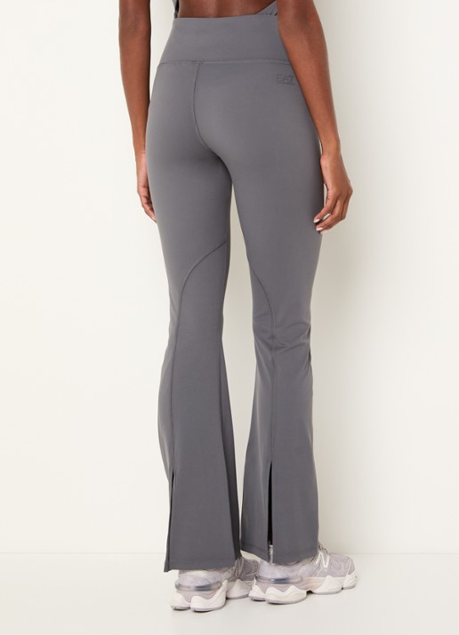 Armani High waist flared fit trainingsbroek - achterkant lichtgrijs
