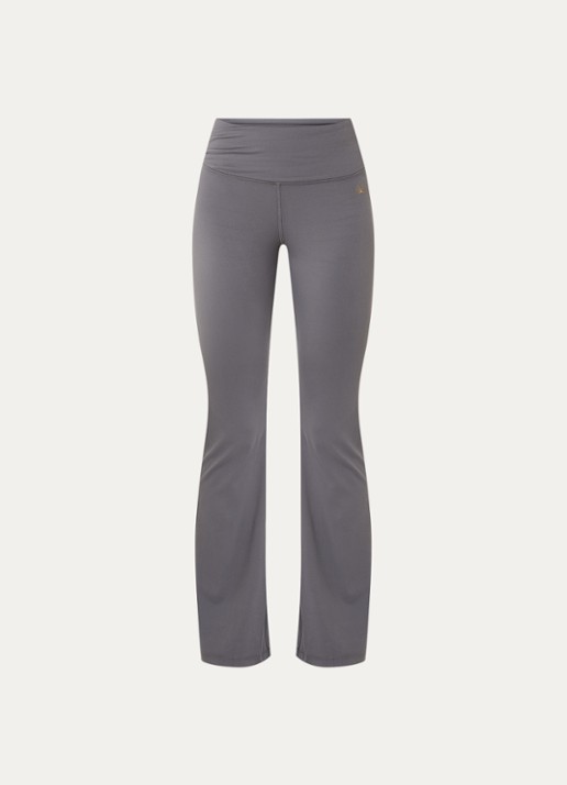Armani High waist flared fit trainingsbroek - voorkant 4 lichtgrijs
