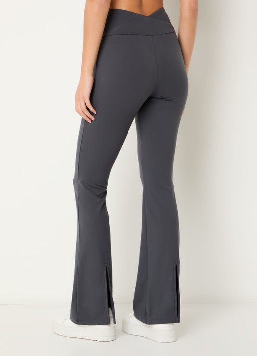 Armani High waist flared fit trainingslegging met logo - achterkant donkergrijs