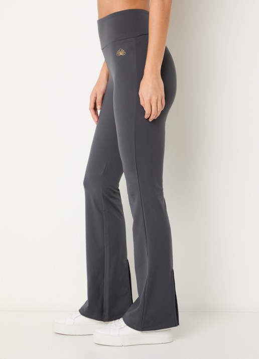 Armani High waist flared fit trainingslegging met logo - detail 5 donkergrijs