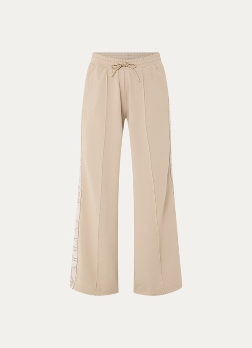 Armani High waist loose fit joggingsbroek met logo - voorkant 3 khaki