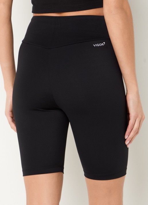 Armani High waist skinny fit compressie fietsbroek  - achterkant zwart
