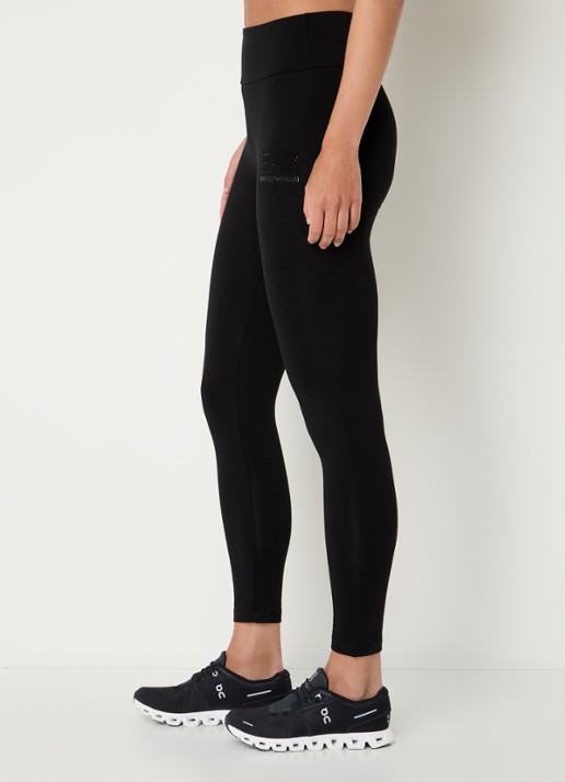 Armani High waist skinny fit legging met logo - detail 2 zwart