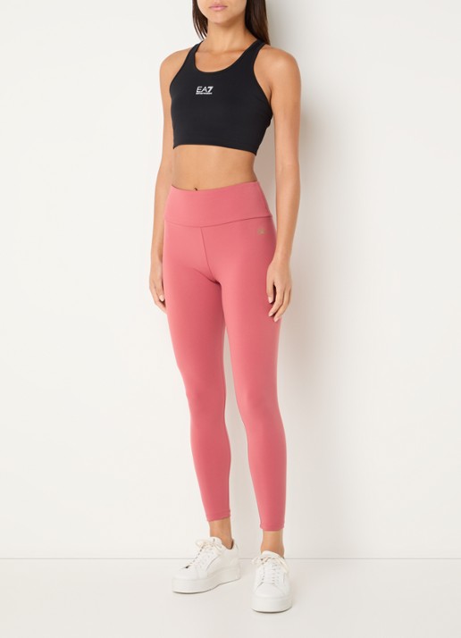 Armani High waist skinny fit legging met logo - voorkant 5 koraalroze