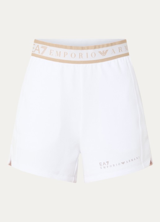 Armani High waist straight fit korte broek met logoband