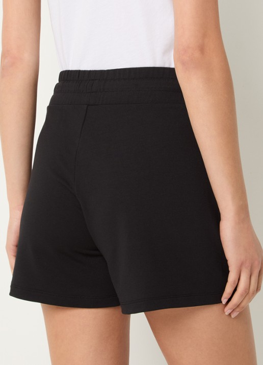 Armani High waist straight fit korte joggingbroek met logo - achterkant 4 zwart