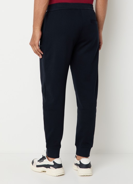 Armani High waist tapered fit joggingbroek met steekzakken - achterkant donkerblauw