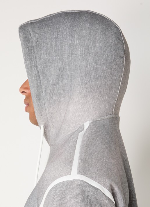 Armani Hoodie met gemêleerd dessin - detail 5 grijs