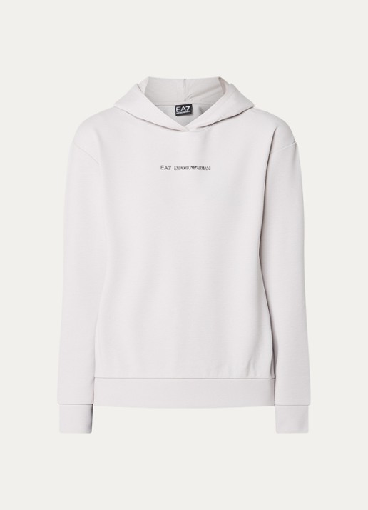 Armani Hoodie met logo - voorkant 3 lichtgrijs