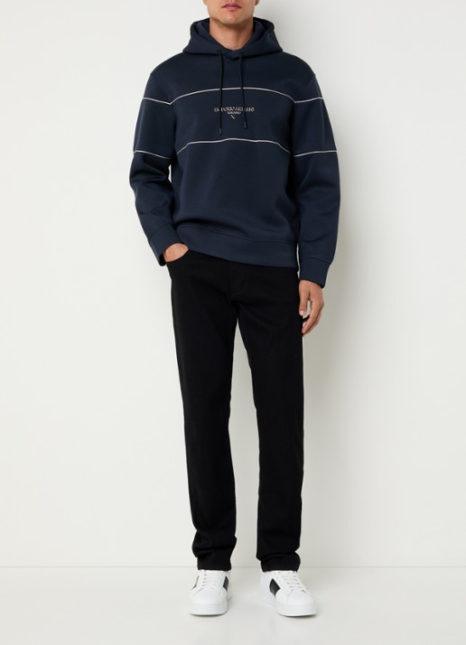 Armani Hoodie met logo - voorkant 5 donkerblauw