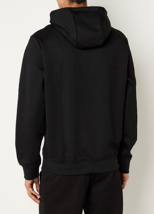 Armani Hoodie met logoborduring - achterkant 5 zwart