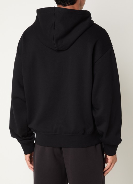 Armani hoodie met logoborduring - achterkant zwart