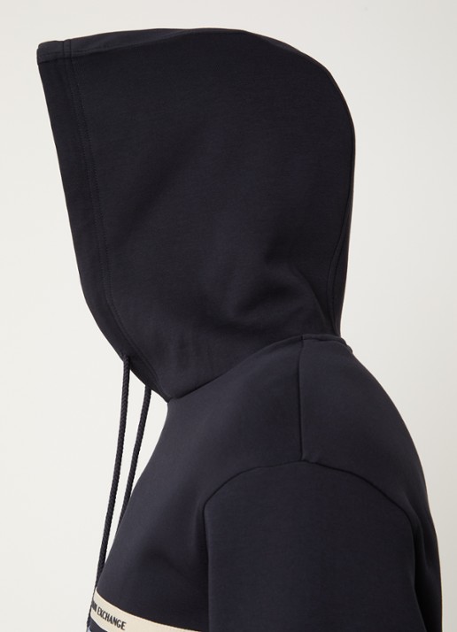 Armani Hoodie met logoprint - detail 4 donkerblauw