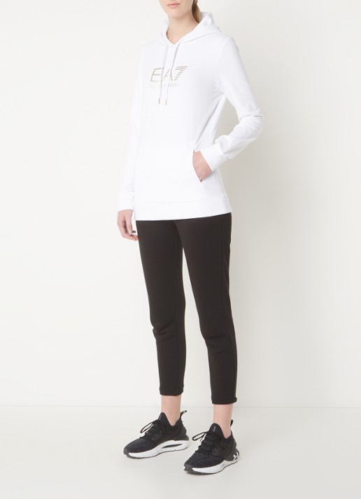 Armani Hoodie met logoprint - voorkant 2 wit