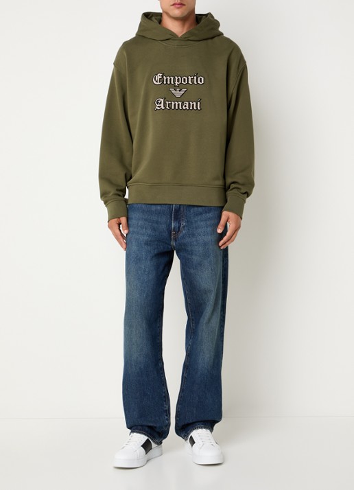 Armani Hoodie met logoprint - voorkant 5 donkergroen