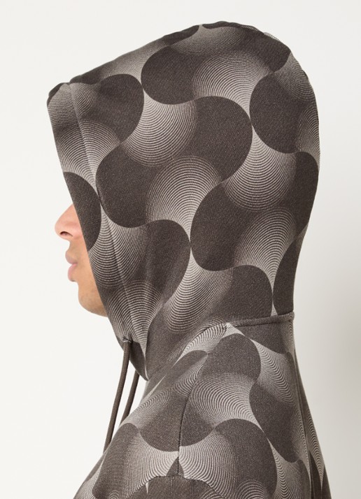 Armani Hoodie met print - detail 2 antraciet