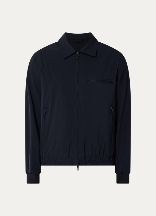 Armani Jack in wolblend met steekzakken - voorkant donkerblauw