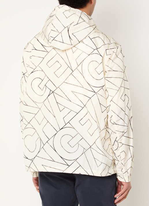 Armani Jack met capuchon en logoprint - achterkant 2 creme