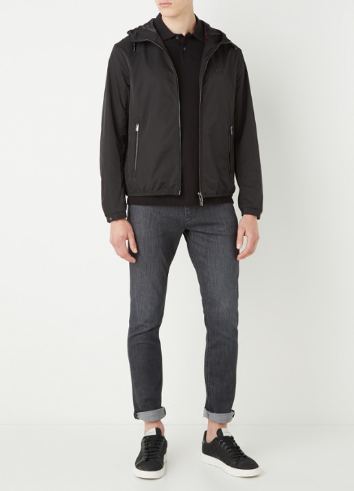 Armani Jack met capuchon en ritszakken - voorkant 2 donkerblauw