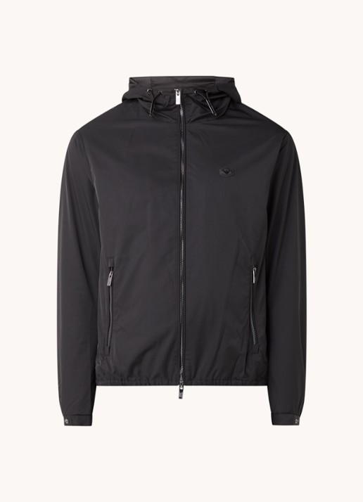 Armani Jack met capuchon en ritszakken - voorkant 3 zwart