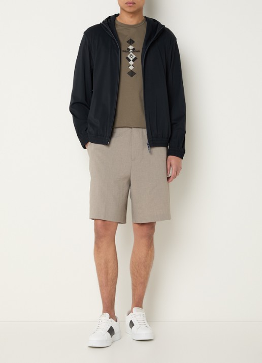 Armani Jack met capuchon en ritszakken - voorkant 4 donkerblauw