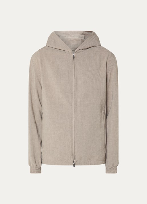 Armani Jack met capuchon en ritszakken - voorkant 3 beige