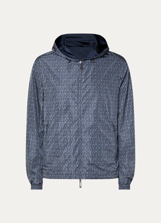 Armani Jack met grafische print - voorkant 2 donkerblauw