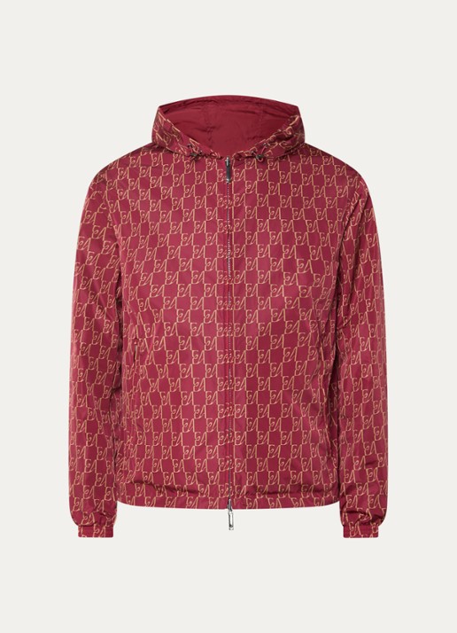 Armani Jack met logoprint en capuchon - voorkant rood