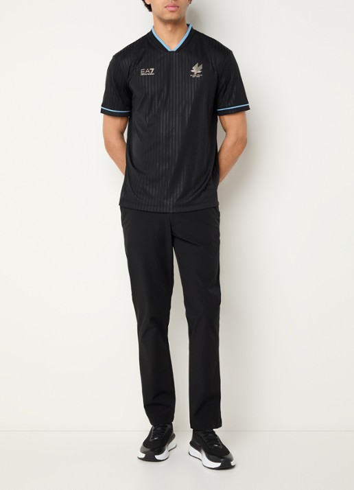 Armani Jersey T-shirt met logo - voorkant 4 zwart