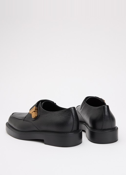 Armani Loafer van kalfsleer met gespdetail - achterkant 5 zwart