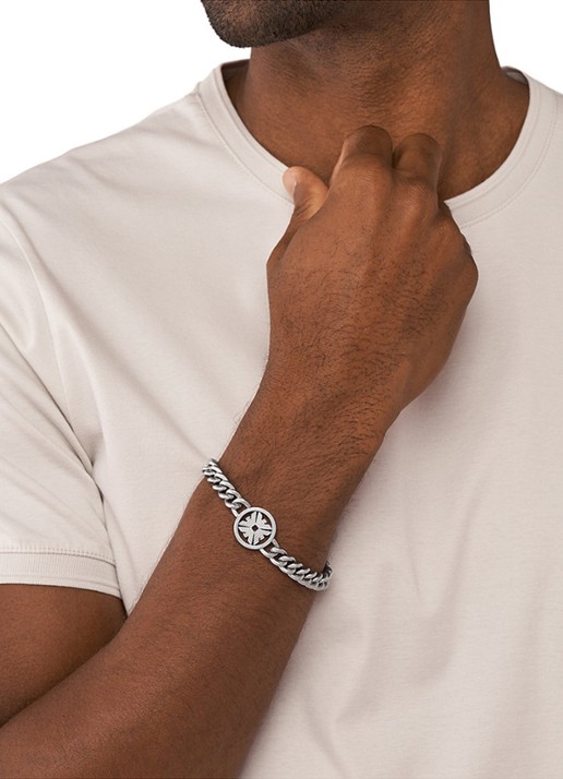 Armani Logo Essentials schakelarmband EGS3041040 - voorkant 2 zilver
