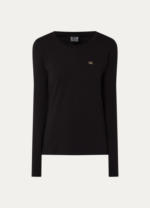 Armani Longsleeve met logo  - voorkant 3 zwart