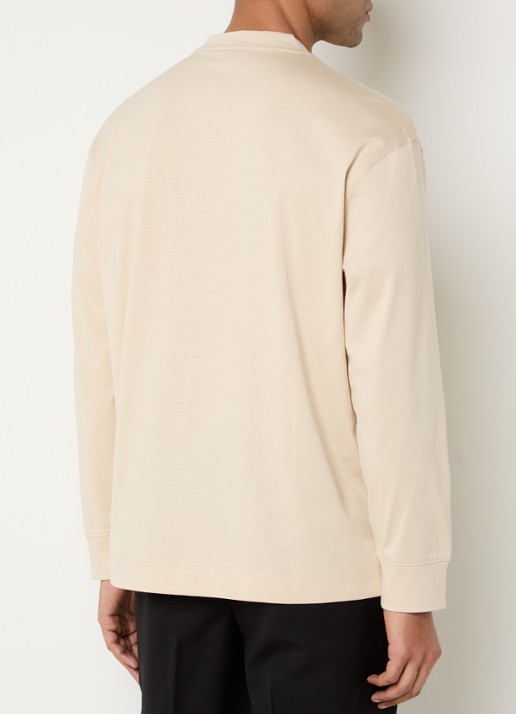 Armani Longsleeve met logo - achterkant beige