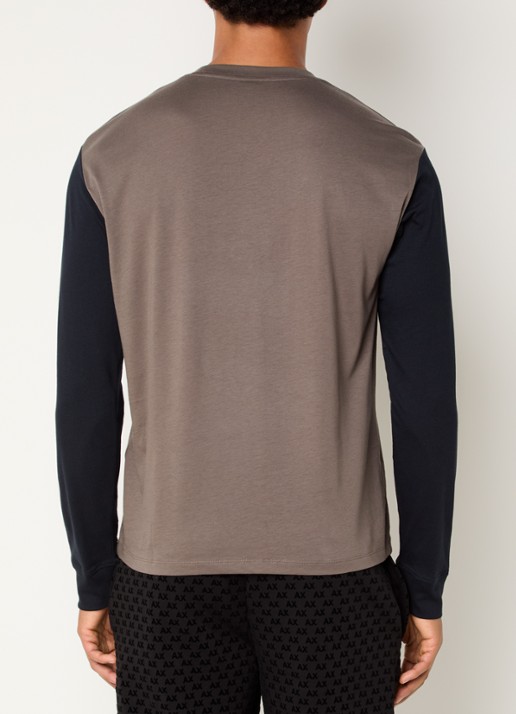 Armani Longsleeve met logoprint - achterkant lichtbruin