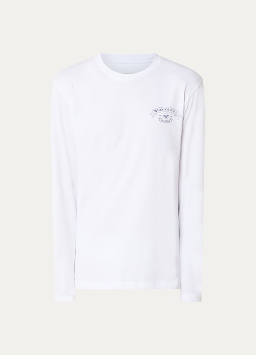 Armani Longsleeve met logoprint - voorkant 3 wit