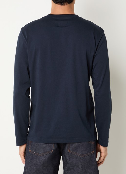 Armani Longsleeve met logoprint - achterkant donkerblauw