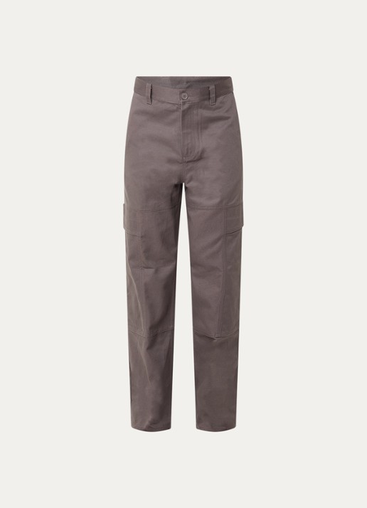 Armani Loose fit cargobroek met klepzakken - voorkant 2 antraciet