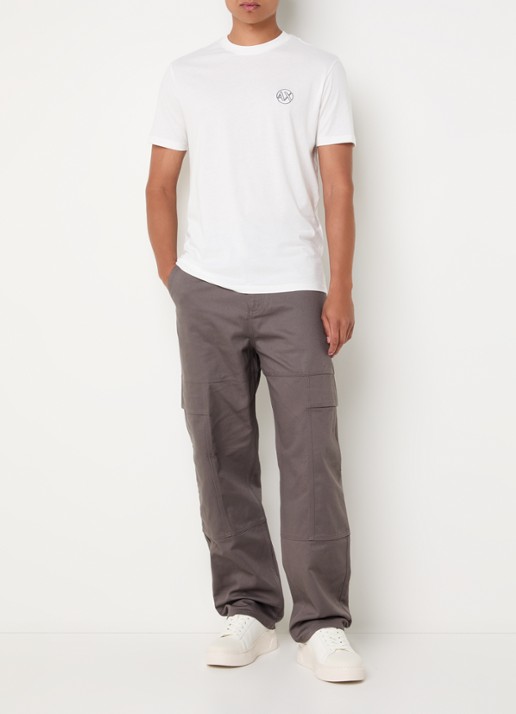 Armani Loose fit cargobroek met klepzakken - voorkant 3 antraciet