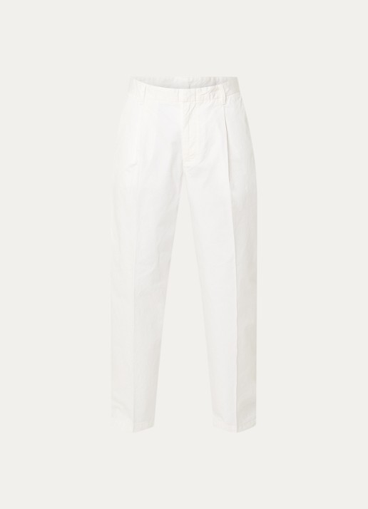 Armani Loose fit chino met steekzakken - voorkant 2 gebroken wit