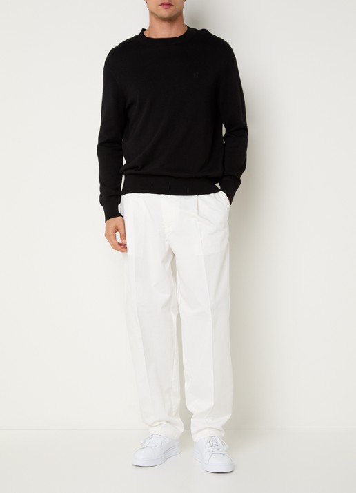 Armani Loose fit chino met steekzakken - voorkant 3 gebroken wit