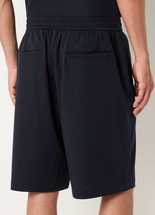 Armani Loose fit korte broek met steekzakken - achterkant donkerblauw