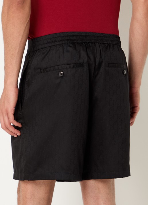 Armani Loose fit korte broek van satijn met logoprint - achterkant 4 zwart
