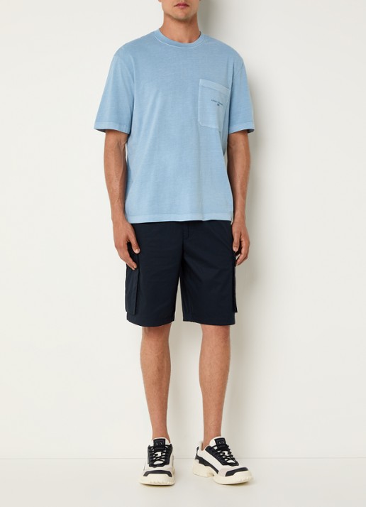 Armani Loose fit korte cargobroek met steekzakken - voorkant 4 donkerblauw