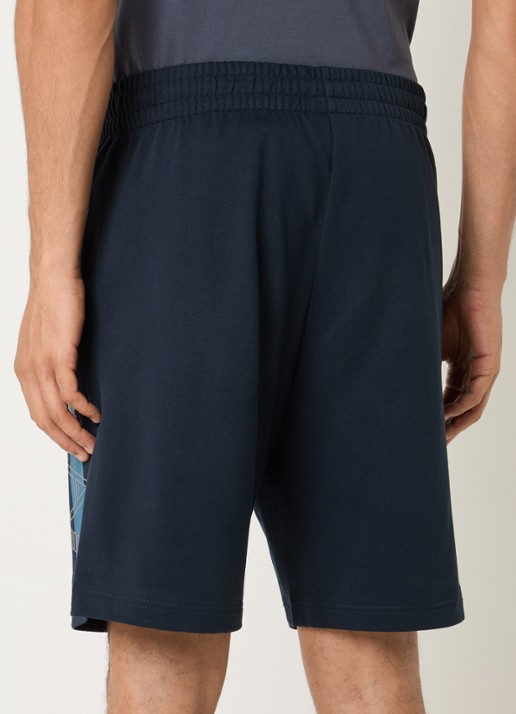 Armani Loose fit korte joggingbroek met logo - achterkant blauw
