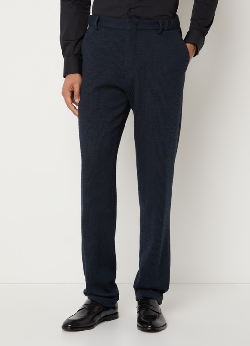 Armani Loose fit pantalon met steekzakken  - detail 4 donkerblauw