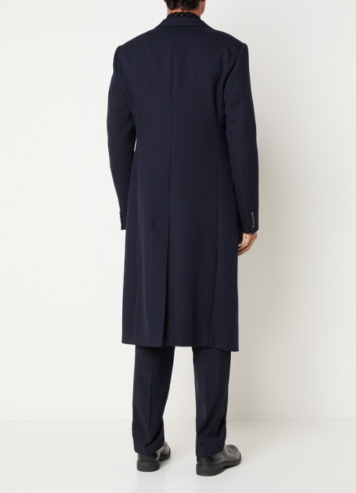 Armani Mantel van wol met steekzakken - achterkant 3 donkerblauw