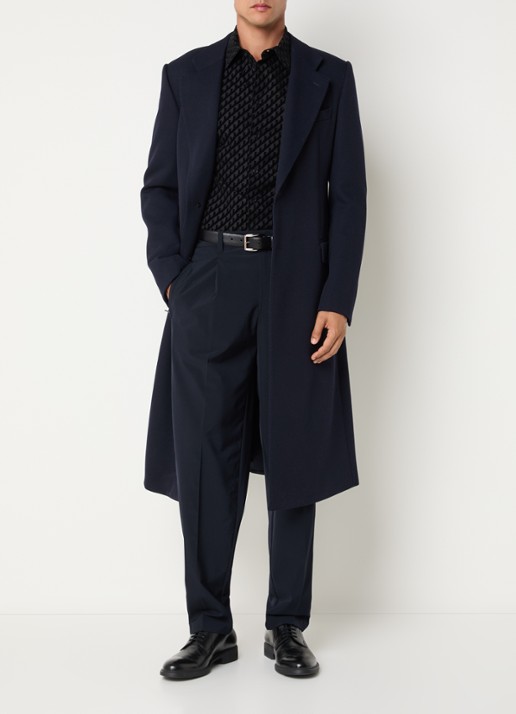 Armani Mantel van wol met steekzakken - voorkant 2 donkerblauw